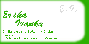 erika ivanka business card